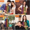 thumbnail image 7 of Rainbow Checkered Pattern Apron-Garden Aprons for Women with Pockets-Cotton Linen Waterproof Kitchen Cooking Gardening Aprons Adjustable for Kitchen,Cooking,BBQ and Salon 33x27 Inch, 7 of 7
