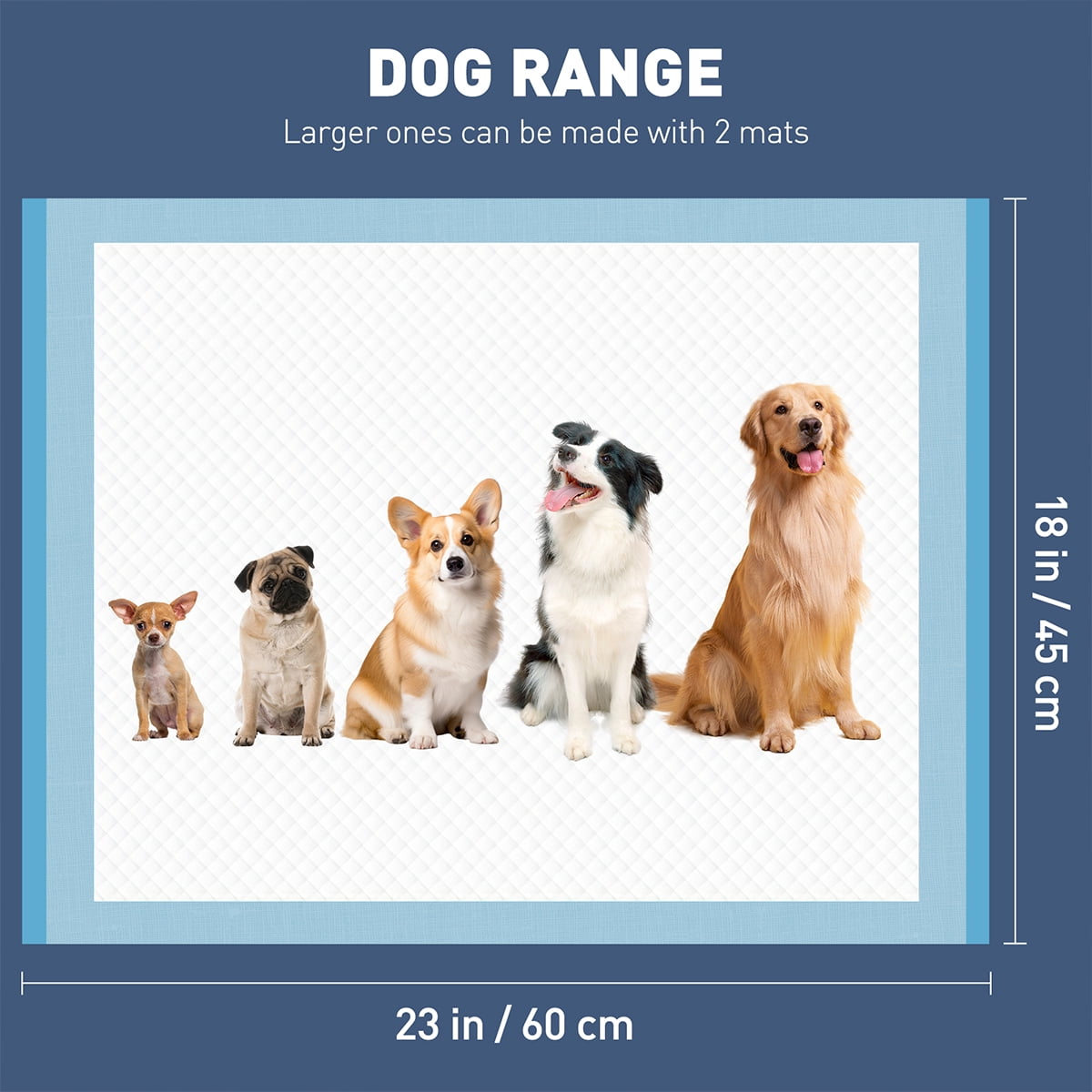 Dog Pee Pads 23"x18" , 100 Count Disposable Pads for Puppy, Baby and Adults, Quick Drying Pee Pads for Dogs, Pet Training Pads Super Absorbent Leak-Proof Cat Pee Pads