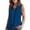 *Blue, variant on Women's Sleeveless Crinkle Button Down Blouse, Ladies' Collared V-Neck Tank Top, Casual Solid Color Summer Shirt For Women,Khaki,S-2XL
