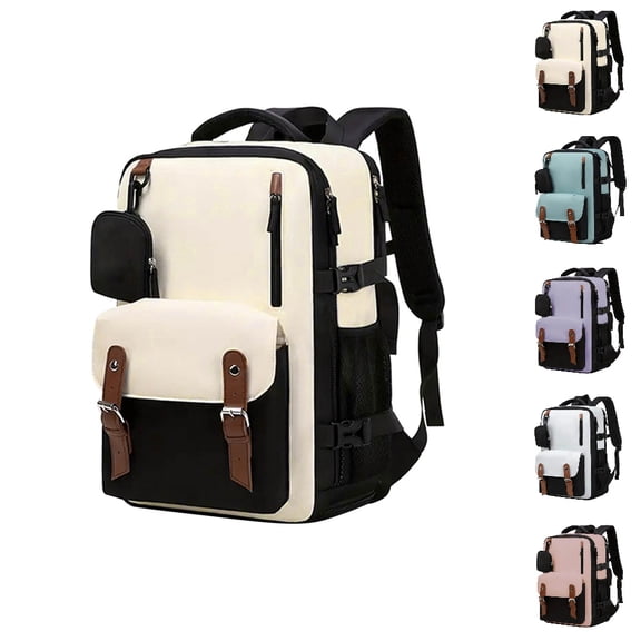 HJYCHN School Backpack for Boys Large Capacity Unisex Laptop Daypack for College Travel Hiking Kids Teens Boys Girls School Backpacks Beige One Size