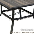 thumbnail image 5 of Kozyard Outdoor Patio Dining Wrought Iron Laminate Wood Square Table, 37" x 37" (Brown), 5 of 6