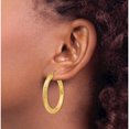 thumbnail image 3 of 10K Yellow Gold Diamond-Cut 4Mm Round Hoop Earrings (Width 4) (Length 35) - Jbsp, 3 of 5
