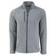 thumbnail image 2 of Men's Cutter & Buck  Heather Gray Detroit Lions Peshastin Eco Fleece Recycled Raglan Tri-Blend Full-Zip Jacket, 2 of 3