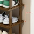 thumbnail image 6 of Door Shoe Rack Tall Narrow Shoe Rack Bamboo Entryway Shoe Rack 5 Tiers Heavy Duty Wooden Standing Storage Shelf for Shoes Boots Flower for Room, 6 of 8