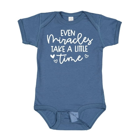 

Inktastic Baby Even Miracles Take a Little Time Gift Baby Boy or Baby Girl Bodysuit