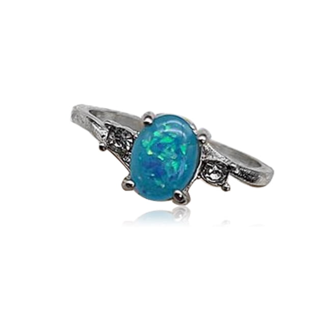 Anillo de plata para mujer, anillos de moda portátiles, regalos para novia, joyería decorativa, propuesta de boda, compromiso informal Ropa, zapatos y accesorios Miscelánea Azul Tamaño 10 Sonducket AP011197-23