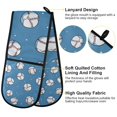 thumbnail image 2 of Yayeee Double Oven Mitt Kitchen Heat Resistant Baking 35" x7" Quilted Glove, Baseballs Pattern, 2 of 6
