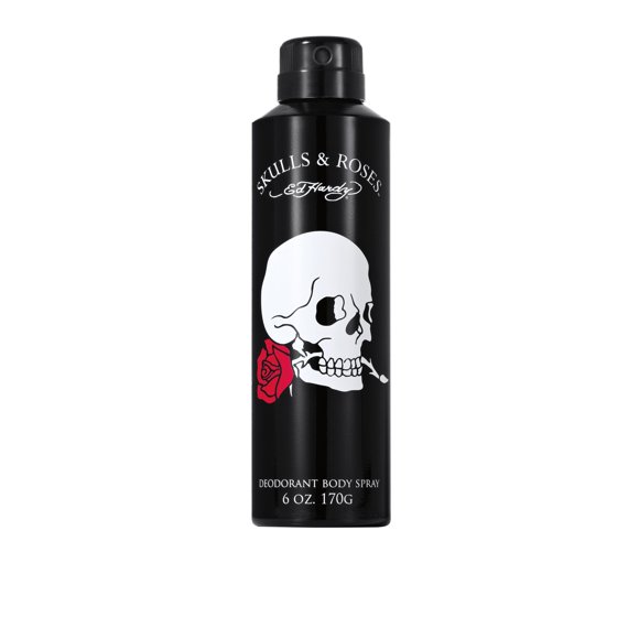 Ed Hardy Skulls and Roses Deodorant Body Spray, 6.0 Ounce Skulls & Roses