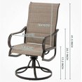 thumbnail image 3 of Amopatio Patio Swivel Chairs Set of 2, High Back Outdoor Dining Chair with Padded Textilene for Lawn Garden Backyard, 3 of 8