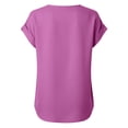 thumbnail image 5 of Linen Tops for Women Asymmetrical Collared V Neck Short Sleeve Tops Breathable Soft Loose Summer Casual Tops for Everyday Wear, 5 of 6