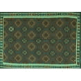 thumbnail image 1 of Ahgly Company Machine Washable Indoor Rectangle Southwestern Turquoise Blue Country Area Rugs, 2' x 5', 1 of 4