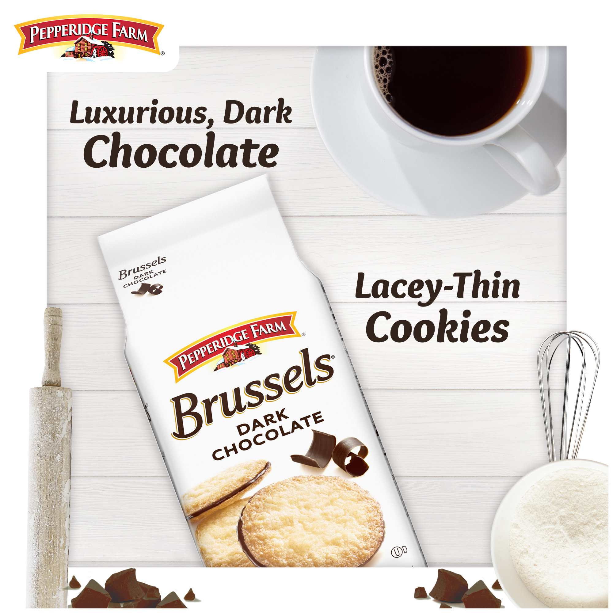 Pepperidge Farm Brussels Dark Chocolate, 15 Lace Cookies, 5.25 oz. Bag - image 2 of 9