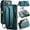 Green, variant on For iPhone 17 Pro Max Crossbody Wallet Case, with 10 Card Slots, Zipper RFID Blocking Pocket and Magnetic Flip Folio 3-in-1 PU Leather Wristlet Shoulder Strap Case,Pink