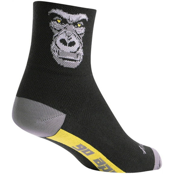 SockGuy Classic Silverback Gorilla Socks 3 inch Black Gray Large X-Large
