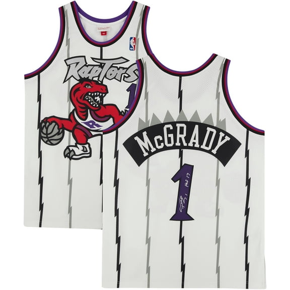 Tracy McGrady Toronto Raptors Autographed White 1998 Mitchell & Ness Authentic Jersey with "HOF 17" Inscription - Fanatics Authentic Certified