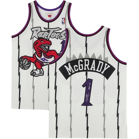 Tracy McGrady Toronto Raptors Autographed White 1998 Mitchell & Ness Authentic Jersey with HOF 17 Inscription – Fanatics Authentic Certified