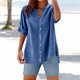 thumbnail image 2 of Camisa informal con botones para mujer para el día a día: top ligero de verano con diseño versátil, color liso y fácil cuidado., 2 of 4