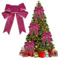 thumbnail image 2 of Christmas Bows Outdoor Decorations Large Glitter Christmas Tree Topper Bow with Glitter Silver Edge for Winter Xmas Home Front Door Decor Indoor Outdoor Decoration Supplies(Red,9x7"), 2 of 4