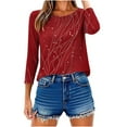 thumbnail image 6 of Abstract Art Line Print T-Shirt for Women Casual 3/4 Sleeve Graphic Tee Loose Fit Summer Fashion Top, 6 of 8