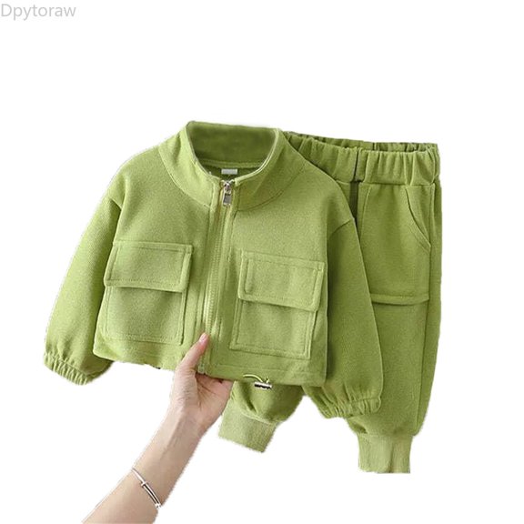 Dpytoraw Girls Athletic Set Stand Collar Zip Top Jogger Pants Kids Sporty Outfits Sizes 12-24 Months