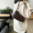 thumbnail image 4 of YFMHA Simple Elegant Women Small Shoulder Bag Pure Color Sling Handbags (Coffee), 4 of 5