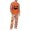 Orange, variant on Men's Halloween Pajama Set Long Sleeve Raglan Soft Cotton Loungewear with Print Top & Full Length Pants for Home Night Beige L