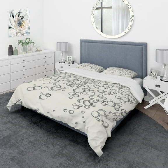 Designart 'Simple Bubbles I' Geometric Duvet Cover Set