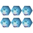 thumbnail image 2 of Balery 6 Pcs Butterflies And Waterlily In Waterleather Coasters Set, Drink Table Cup Coasters For Living Room Kitchen Coffee Decor, 2 of 9