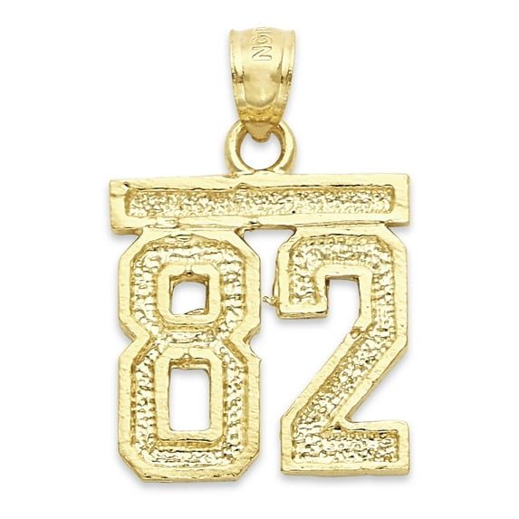 10k Solid Gold Number Eighty One Necklace with 16" Rolo Chain, #81 Gold Charm Pendant Jewelry for Athletes, Sports Gifts for Him and Her