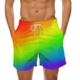 thumbnail image 1 of Aayomet Men Swim Trunks Beach Shorts Breathable Tether Print Board Shorts (Orange, L), 1 of 5