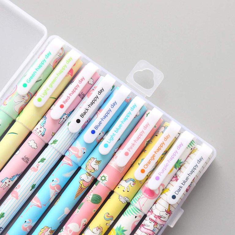 Cute Color Pens for Women Toshine Colorful Gel Ink Pen Set Unicorn Flamingo  Pens Multicolor Gel Ink Roller Ball Pens for Kids Girls Children Students