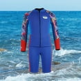 thumbnail image 3 of Traje de neopreno dividido para niños, traje de buceo térmico, cómodo, con cremallera frontal y protección solar. Color Azul L, 3 of 9