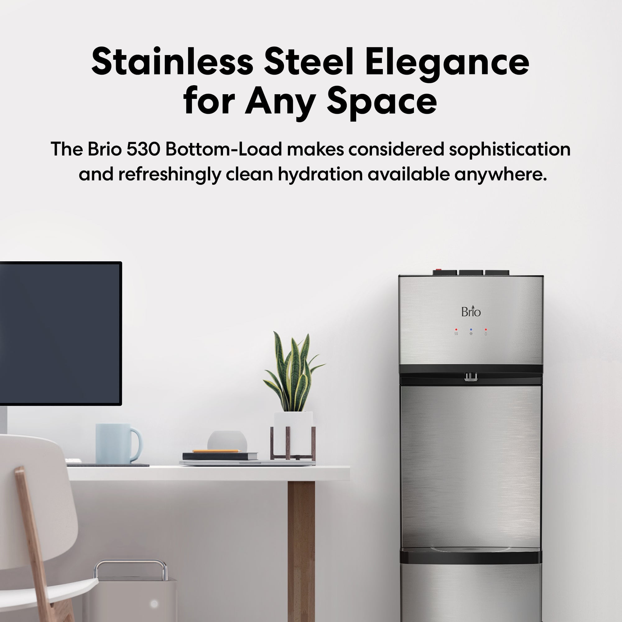 Brio 530 Stainless Steel Energy Saver 5 gal Bottom Loading Water Cooler