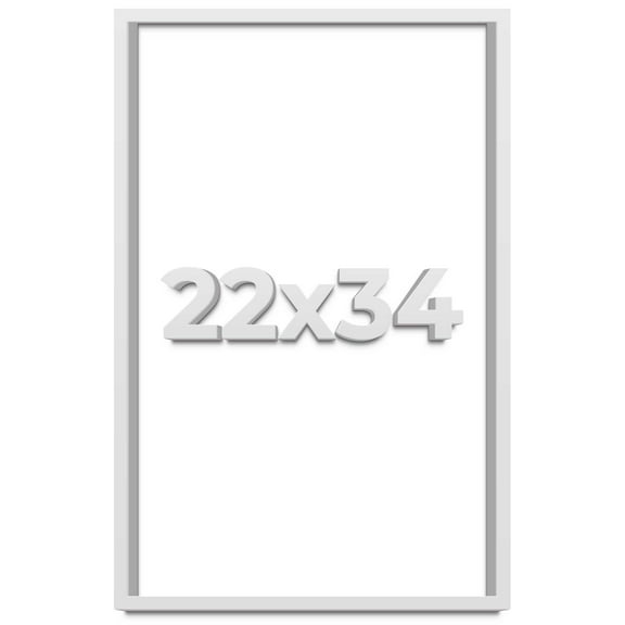 22x34 Shadow Box Frame White | 2 Inches Deep Real Wood Contemporary Shadowbox Display Frame | UV