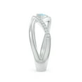 thumbnail image 3 of ANGARA Natural Criss Cross Pear Shaped Aquamarine Ring with Diamond Accents in 14K White Gold for Women (Size-5x3mm) | March Birthstone, Anniversary, Jewelry Gift for Women | Natural Aquamarine Ring, 3 of 9