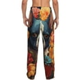 thumbnail image 3 of Picia Cute Colorful Flower French Bulldog Mens Soft Woven Cotton Elastic Waistband Sleep Pajama Pant Lounge Sleep Pant With Pockets And Drawstring-XX-Large, 3 of 9