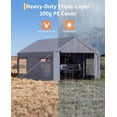 thumbnail image 4 of Gaderth 12x20 ft Carport, Car Port with 200 g PE Tarp, Roll-Up Doors, and 4 Windows, for Full-Size Pickups, Bass Boats, Tractors, and SUVs, 4 of 6