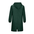 thumbnail image 3 of Stichou Women's Trench Jackets Plus Size Casual Long Rain Jacket Fashion Winter Hooded Oversized Windbreaker Coats Outerwear Dark Green 2XL, 3 of 4