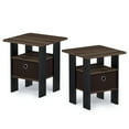 thumbnail image 6 of Furinno Andrey Set of 2 Side Table, Rustic Brown 2-Tier End Table, Open Shelf & Storage Bin Night Stand, Bedside Table for Living Room, Bedroom, Home Office, Brown Walnut, 6 of 6