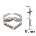 thumbnail image 2 of Dazzlingrock Collection 14K Blue Sapphire & White Diamond Wedding Band 5 Stone Enhancer Guard Double Ring, Yellow Gold, Size 8.5, 2 of 2