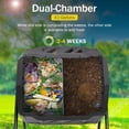 thumbnail image 4 of ZENY 43 Gallon Easy-Turn Dual Chamber Compost Tumbler, Outdoor Rotating Bin for Fast Composting, Black, 4 of 13