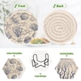 thumbnail image 4 of Haosy Set of 6 Drink Woven Coaster with Holder Heat Resistant Non-Slip Bar Coasters 4 Inches Seashells Starfish Seaweed, 4 of 7