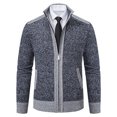 thumbnail image 4 of HAiming Men's Cardigan Sweaters Long Sleeve Zip up Slim Cable Knitted Sweater Plus Size Casual Outwear with Pocket, 4 of 4