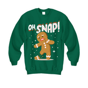 Christmas Sweatshirt Women - Oh Snap Funny Gingerbread Man Xmas Shirt Gift