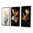 thumbnail image 3 of Designart "Paradise of the Birds of Paradise III" Floral & Botanical Framed Wall Art Set Of 3 - Orange Birds Of Paradise Frame Canvas Set For Living Room Decor, 3 of 7