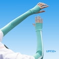 thumbnail image 6 of Toudaret Summer Arm Sleeves 1 Pair Moisture-wicking Arm Sleeves Solid Color High Elasticity Super Soft Breathable Quick-drying Uv-proof Sports Arm Sleeves, 6 of 8