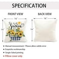 thumbnail image 4 of Decorative Sunflower Pillow Cover Yellow Black Buffalo Plaid Throw Pillow Cover 16x16 Set of 4 Linen Farmhouse Sunflower Decor for Home Outdoor Sofa Couch, Fall Flower Pillow case (no Insert), 4 of 6