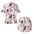 thumbnail image 5 of Kdxio Cat Print Pajamas Sets for Women Short-Sleeved Pjs with Lounge Shorts Two Piece Sleepwear S-4XL, 5 of 9