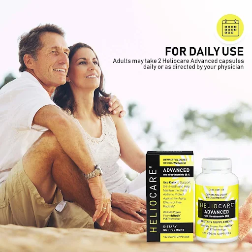 Heliocare Advanced Antioxidant Skin Supplement, Nicotinamide B3 500 mg, Fernblock 240 mg, 120 Capsules