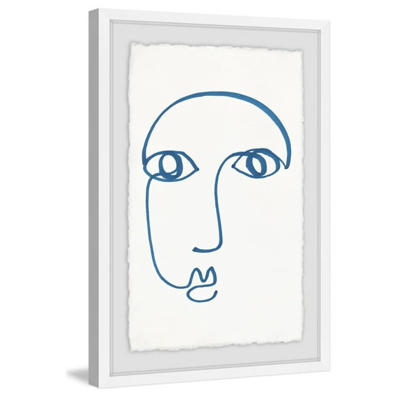 Blue Sketch Framed Painting Art Print